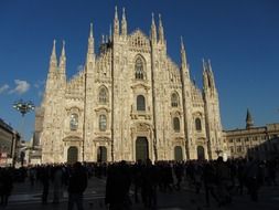 crowd of people at cathedral, italy, milan