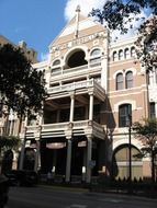 facade of iconic driskill hotel, usa, texas, austin