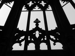 gothic grate on window of ulm cathedral, germany, munich