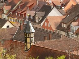 Roofs of buildings in old town of Meersburg