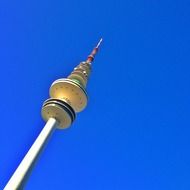 spire of heinrich hertz tv tower at sky, germany, hamburg