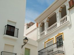 picturesque balconies in patio, spain, andalusia