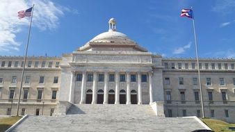 flags at State Capitol, puerto rico, San Juan