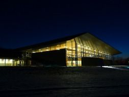 sports hall gym center at night
