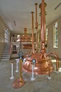 brass equipment in brewery, belgium