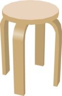 four-legged round stool, modern furniture, illustration