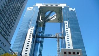modern skyscraper in two buildings in Osaka, Japan
