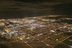 toronto canada birds-eye view city lights