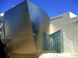 Guggenheim Museum of modern and contemporary art, fragment of facade, spain, bilbao