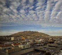 roof view of town at mountain, usa, texas, el paso