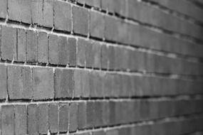 perspective of brick wall, greyscale