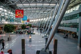 people in terminal of airport, germany, dusseldorf