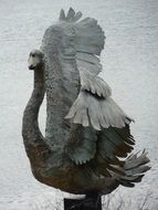 metal sculpture bronze statue swan