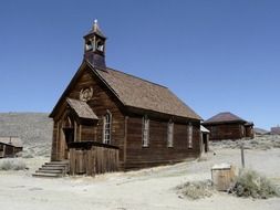 wooden buildings at ghost town, usa, california, bodie