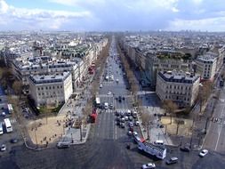 aerian view of city at fall, france, paris