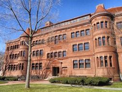sever hall, fragment of facade, harvard university building, usa, massachusetts, cambridge
