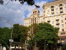 modern style building on street, ukraine, kiev