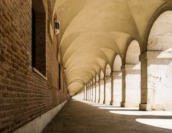 pasage with arched vault, perspective