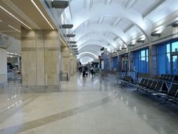 modern interior of terminal in john wayne airport, usa, california, santa ana