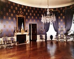 the white house blue room interior from 1952, usa, washington dc