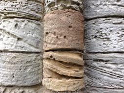 texture of aged weathered sandstone wall, uk, england, whitby abbey