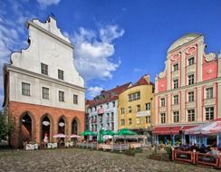 old town colorful buildings, poland, szczecin