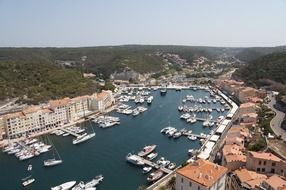 Port in the old town in France