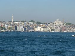 Arap Mosque in city skyline, turkey, istanbul