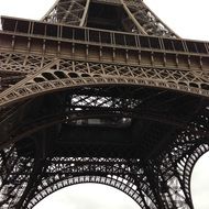 eiffel tower, bottom view of steel construction, france, paris
