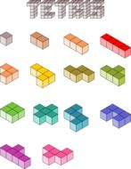 tetris, building blocks lettering, illustration