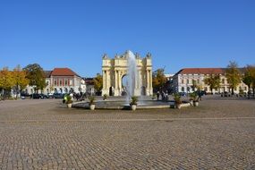 brandenburg gate potsdam luisenplatz fountain view