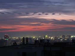 city beneath early morning sky, slovakia, bratislava