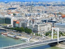elizabeth bridge in summer cityscape, hungary, budapest