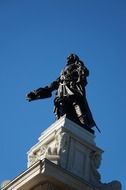 low angle view of Monument Samuel de Champlain at sky, canada, quebec