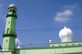 minaret and dome of Masjid Sabilit Taqwa at sky, indonesia, Jawa, bululawang