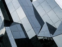 glass facade of cinema building, fragment, france, poitier, futuroscope theme park