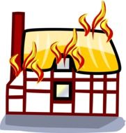 graphic image of a house on fire