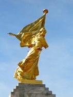 golden statue at top of francis scott key monument, usa, maryland, baltimore