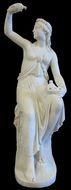 marble statue of young girl holding pigeon, innocence