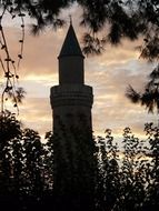 Yivli Mosque in Antalya at sunset