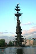 monument to Peter the Great on moskva river, russia, moscow