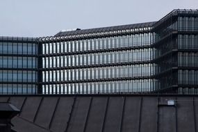 German patent and brand office facade behind metal roof, germany, munich