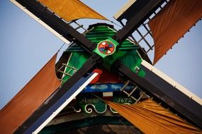 windmill blades close up, netherlands