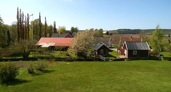 landscape of farm in springtime in sweden