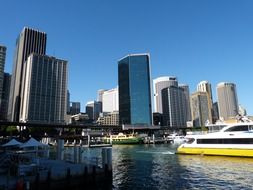 boats in port at city, australia, sydney