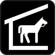 horse in stable, icon