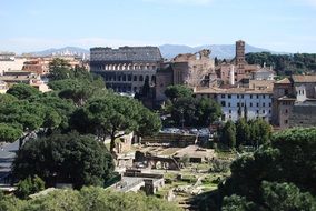 ruins of ancient roman forum, italy, rome