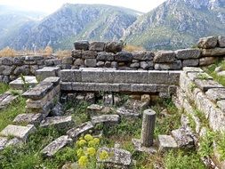 ruins of an old rock temple in roman greece