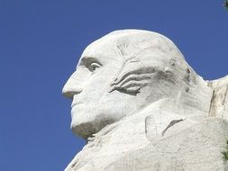 side viewof george washington sculpture at sky, usa, south dakota, mount rushmore National Memorial