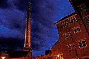 industrial building at night